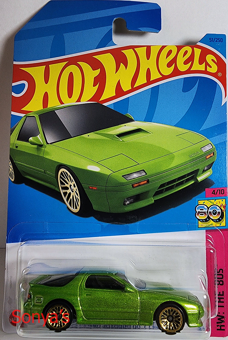 Hot Wheels Lime Green 89 Mazda Savanna RX-7 FC35 2023