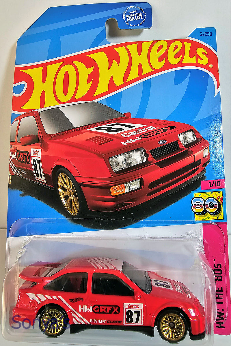 Hot Wheels Red 87 Ford Sierra Cosworth 2023 – Sonya's Diecast