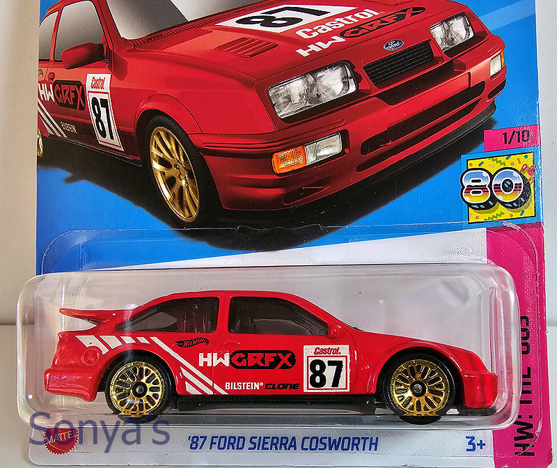 Hot Wheels Red 87 Ford Sierra Cosworth 2023 – Sonya's Diecast