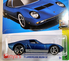 Load image into Gallery viewer, Hot Wheels  Blue 71 Lamborghini Miura SV 2022
