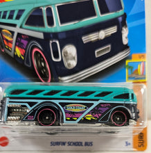Load image into Gallery viewer, Hot Wheels Teal Blue Surfin School Bus 2023
