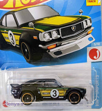 Load image into Gallery viewer, Hot Wheels Black/Green Mazda RX-3 2022
