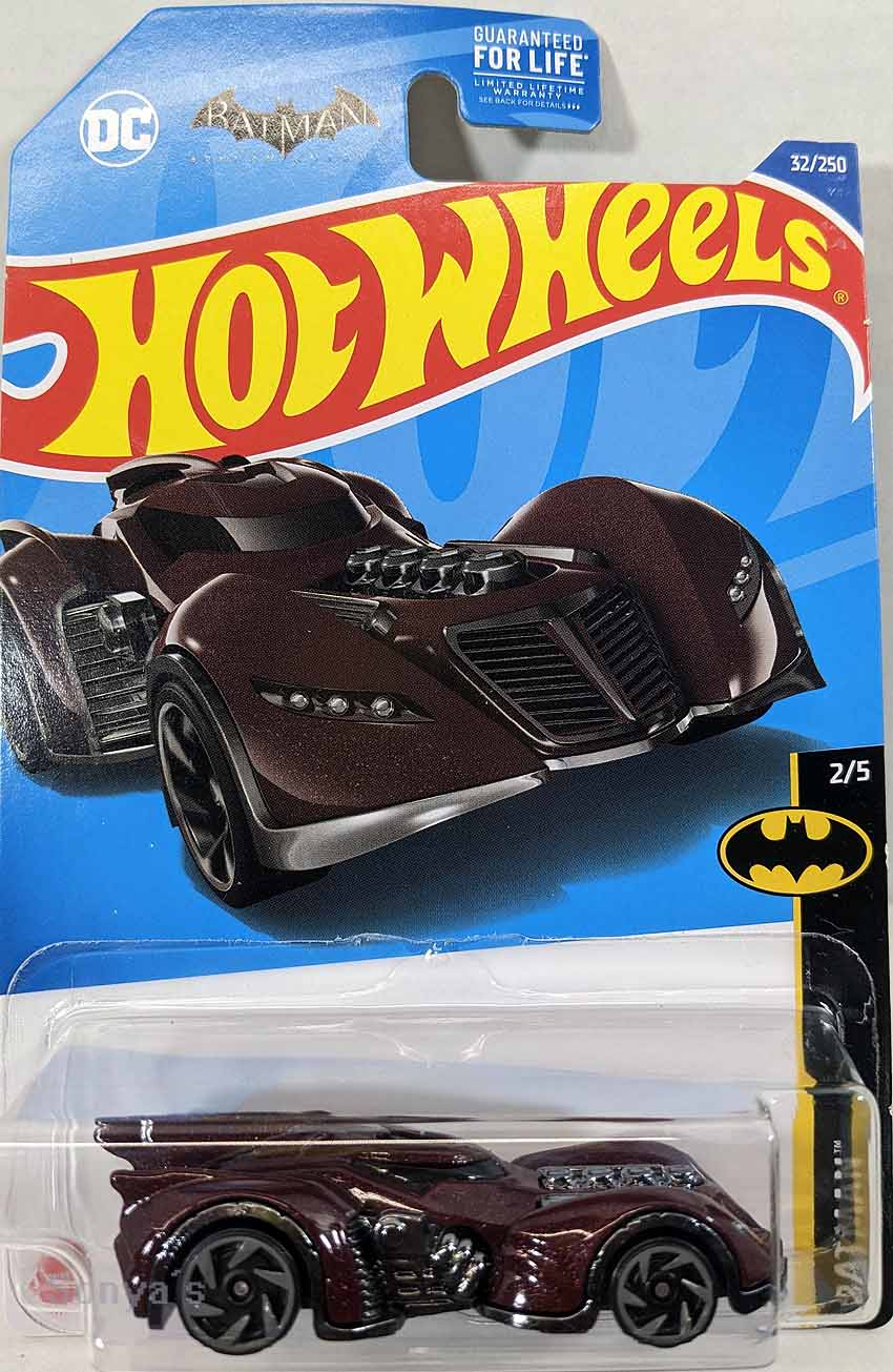 Hot Wheels Batman: Maroon Arkham Asylum Batmobile 2022 – Sonya's Diecast
